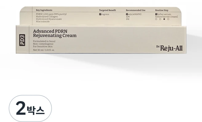 [리뉴얼]리쥬올 어드밴스드 피디알엔 리쥬비네이팅 크림, 2박스, 30ml - 쿠팡