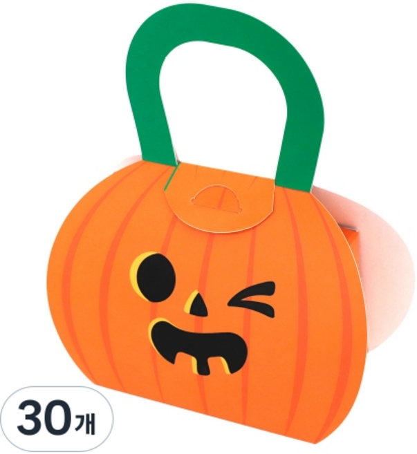 하하홈파티 할로윈 손잡이 미니박스 구디백, 30개, 호박