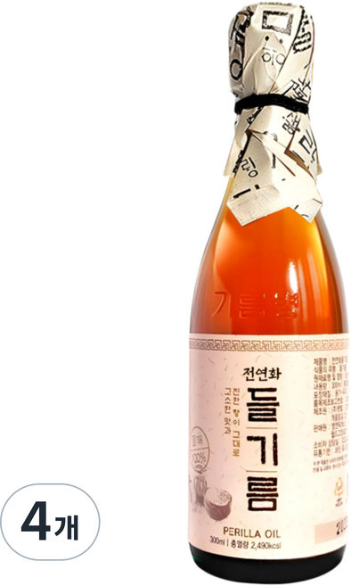 시장쏙 전연화 들기름, 300ml, 4개