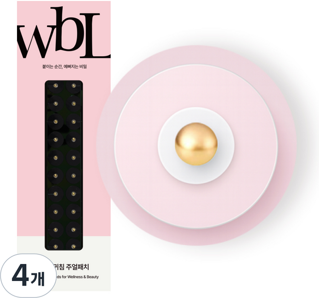 wbL 윙블링 베이직 지압볼 이혈테라피 귀침 주얼패치, 골드, 4개