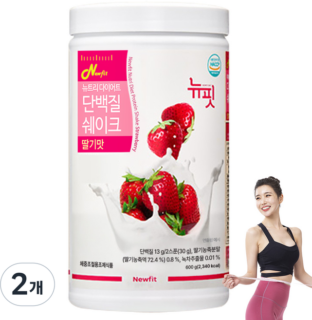 뉴트리 다이어트 쉐이크 딸기맛, 600g, 2개