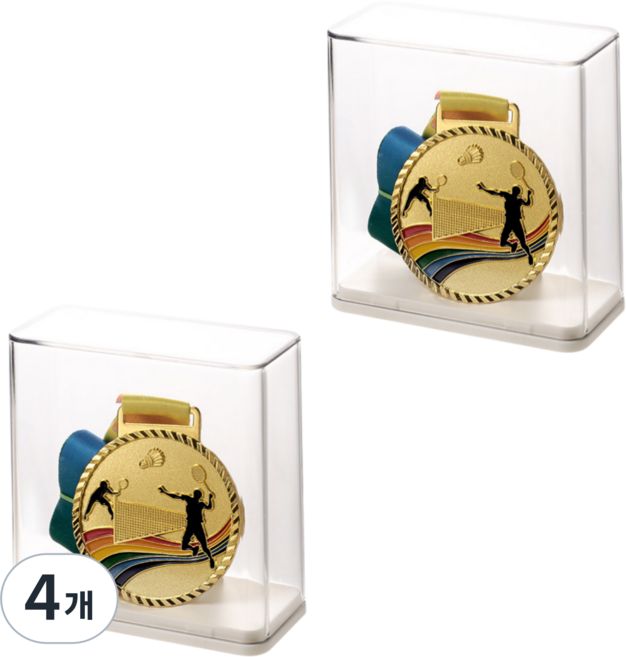 메달보관함 메달 보관 보관함 케이스 진열대 디스플레이 전시 거치대, 4개, 메달 보관함 투명색