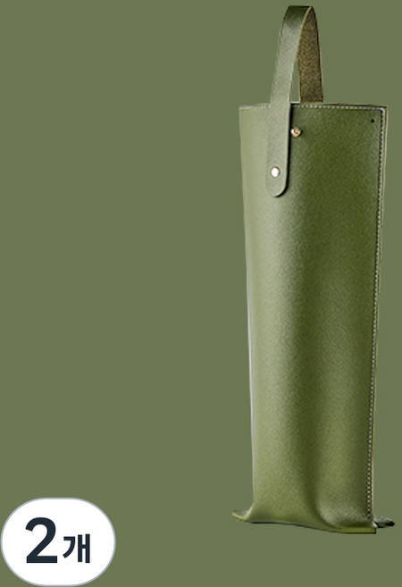 세이브맘 고급 와인 가죽 쇼핑백, 2개, 카키