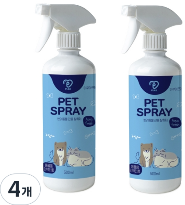 피랩 반려동물 탈취제 아쿠아프레쉬향, 4개, 500ml