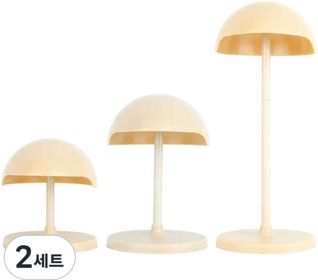 [W3007] 프리미엄 논슬립 위그스탠드 3단계 가발거치대, 2세트