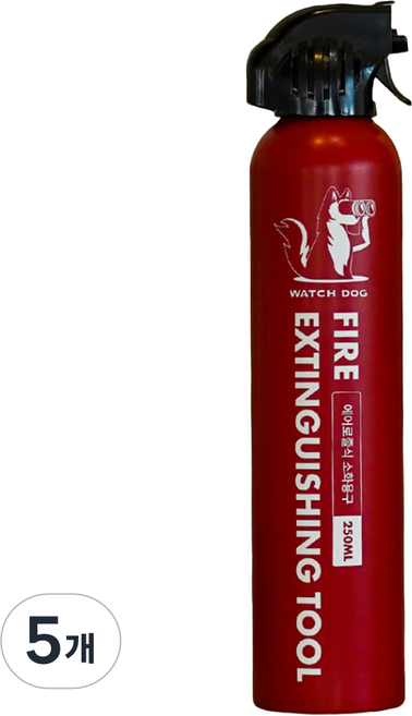 와치독 스프레이식 소화기 가정용 주방용 캠핑용 에어로졸식 레드심플 소화용구, 5개, 250ml
