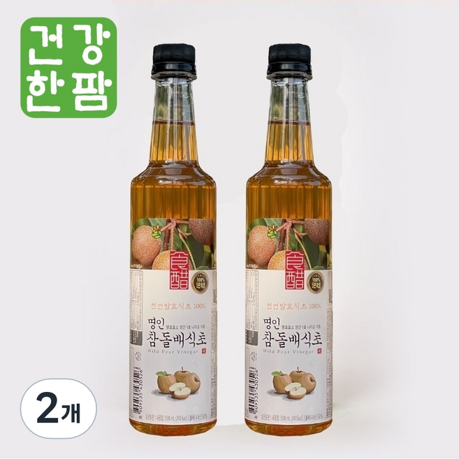 [발효이야기] 참돌배 식초 국산 3년 숙성 자연 발효 음용식초, 2개, 500ml