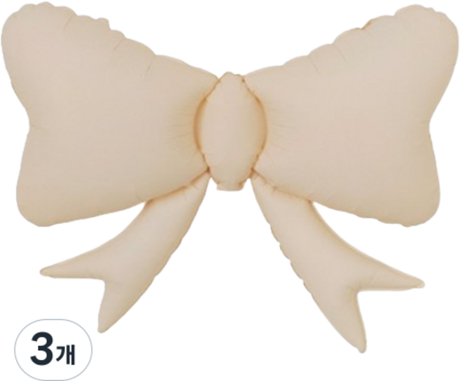 사각 대형리본 호일풍선, 3개, 베이지