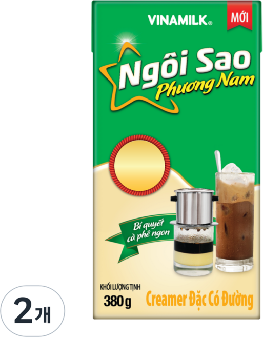 비나밀크 응오이사오 프엉남 연유, 380g, 2개