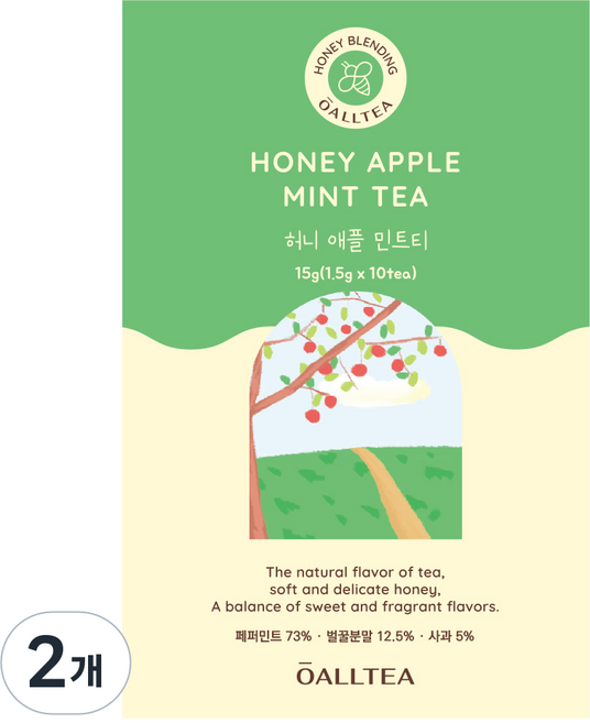 뉴올티 허니 애플 민트차 꿀차, 1.5g, 10개입, 2개