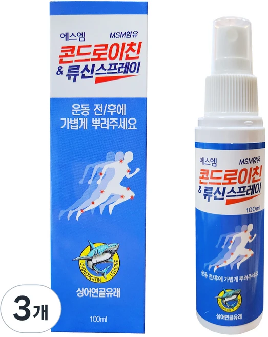 에스엠 콘드로이친 류신스프레이 100ml MSM함유, 3개 - 쿠팡