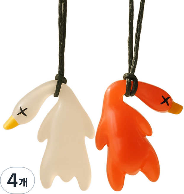 벨로어 정품 자외선 변색 오리 키링 귀여운 컬러변화 우정키링, 4개, 화이트 L