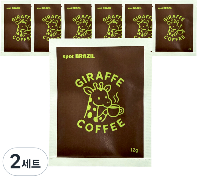 지라프커피 브라질 스페셜티 티백커피 싱글오리진 카페 돌체, 2세트, 7개입, 12g