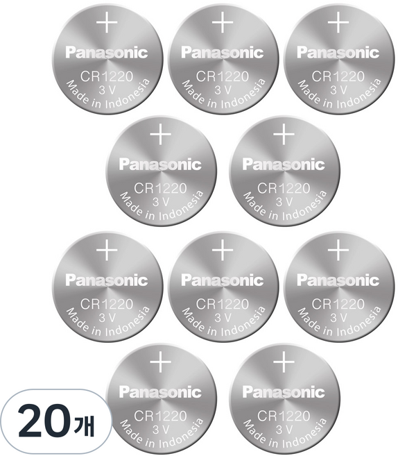 파나소닉 리튬 코인 건전지 CR1220, 1개입, 20개