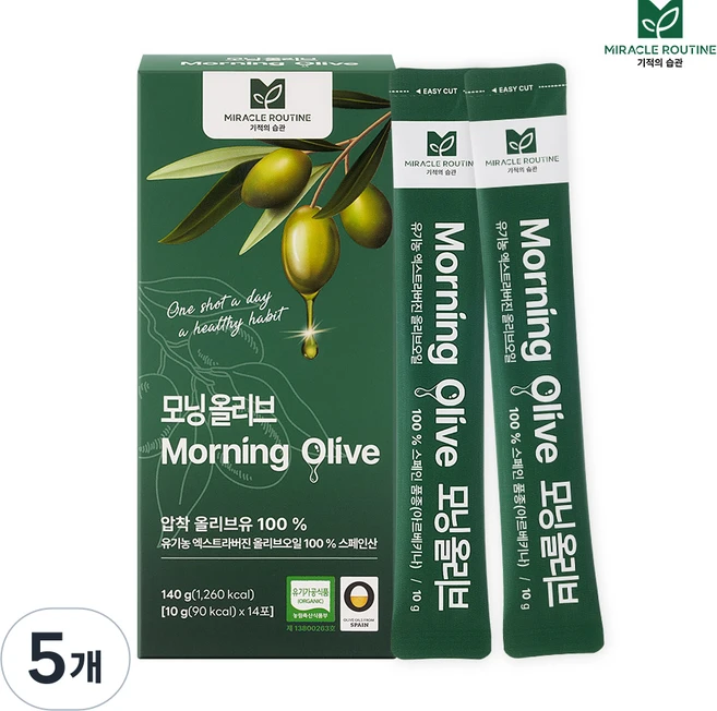 미라클루틴 모닝 올리브, 5개, 140g - 쿠팡