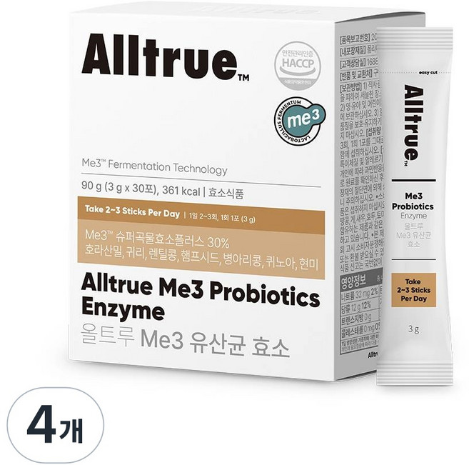 올트루 Me3 유산균 효소 30포, 4개
