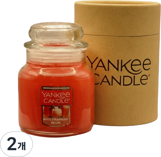 양키캔들 자캔들(스몰 선물용팩), 2개, 104g, 화이트스트로베리벨리니