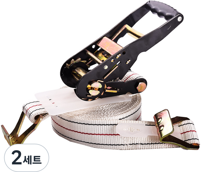 신명자동바 50mm 2단기어 주걱 고강도PE 5톤용 자동바 깔깔이바, 2세트, 화이트