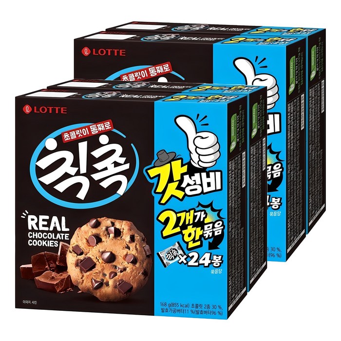 롯데웰푸드 롯데제과 칙촉 오리지널, 168g, 4개