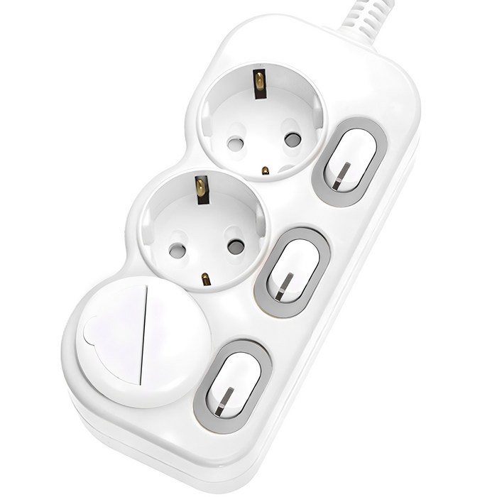 Eco Power Tab LED Switch Individual Power Saving Power Strip 3 Port EPM 203N