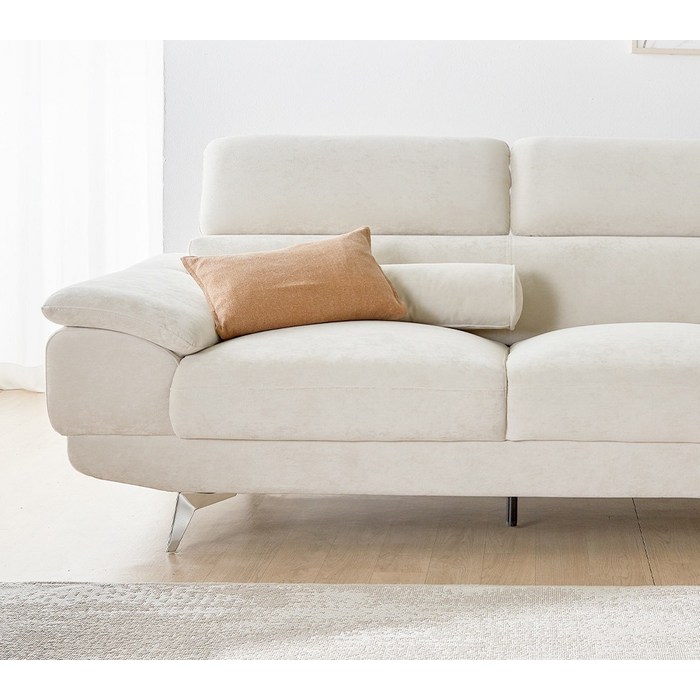 웰퍼니쳐 몬스터 프리미엄 타이보 아쿠아텍스 3인용 소파, 오트밀 베이지 후기 분석 - 소파 하단 스티치 및 마감 디테일