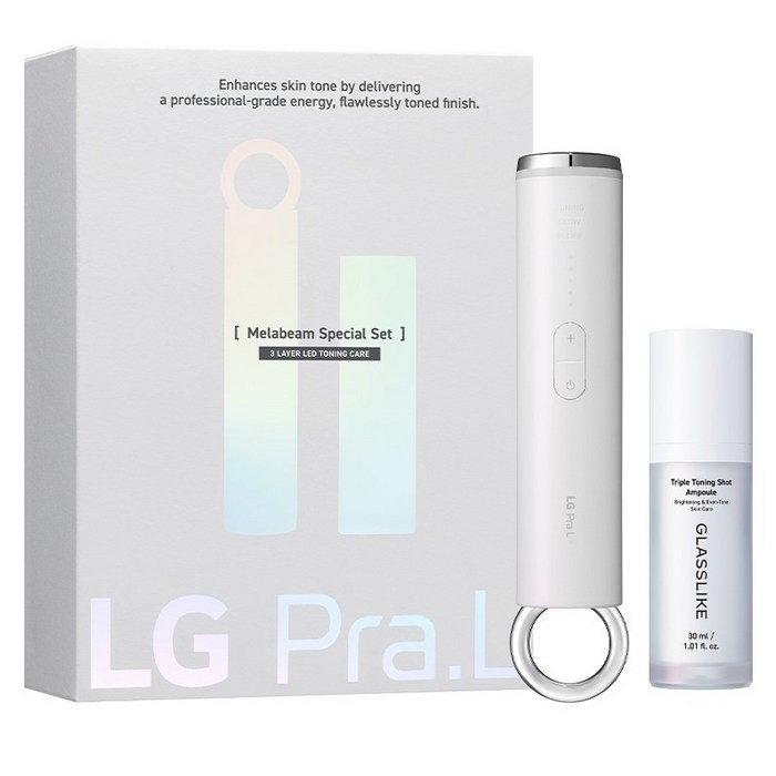 LG프라엘 멜라빔 토닝 미백 케어 LED 뷰티 디바이스 + 나이아신아마이드 트리플 토닝샷 앰플 30ml 세트, 1세트