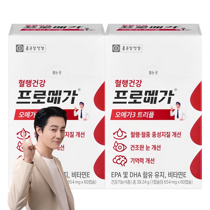 Jong Keun Dang Health Promega Omega 3 Triple Enteric, 60 Tablets, 2 Tablets