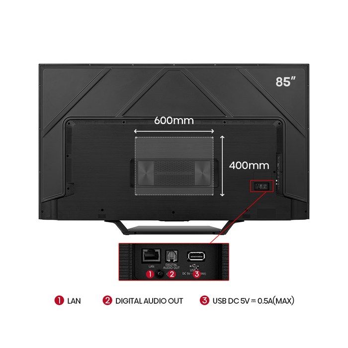 Hisense 하이센스 4K QD Mini LED 스마트TV, 215cm(85인치) 후기 분석 - 전체 설치 샷