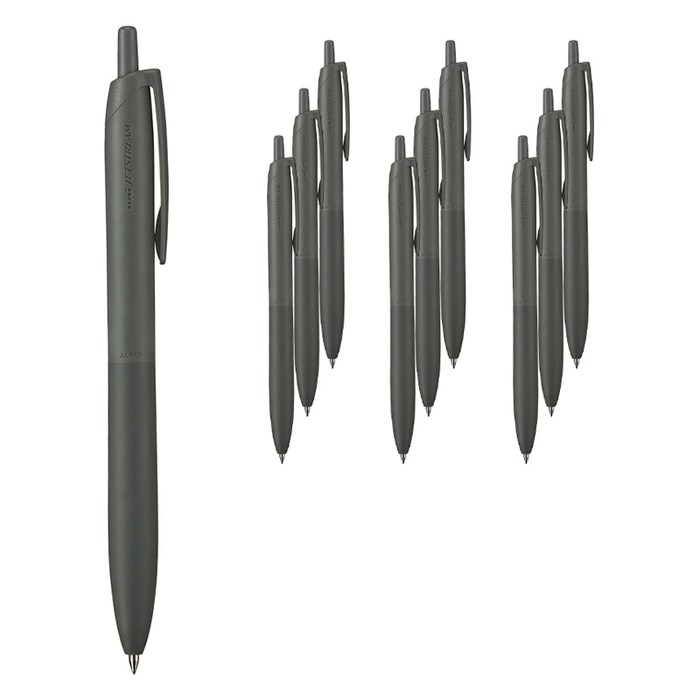 제트스트림 라이트 터치 잉크 볼펜 SXN-LS 0.7mm, 오프블랙, 10개 - 필기감 좋은 볼펜