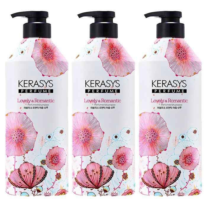 Kerasys Perfume Shampoo Lovely & Romantic Scent, 980ml, 3 Pieces