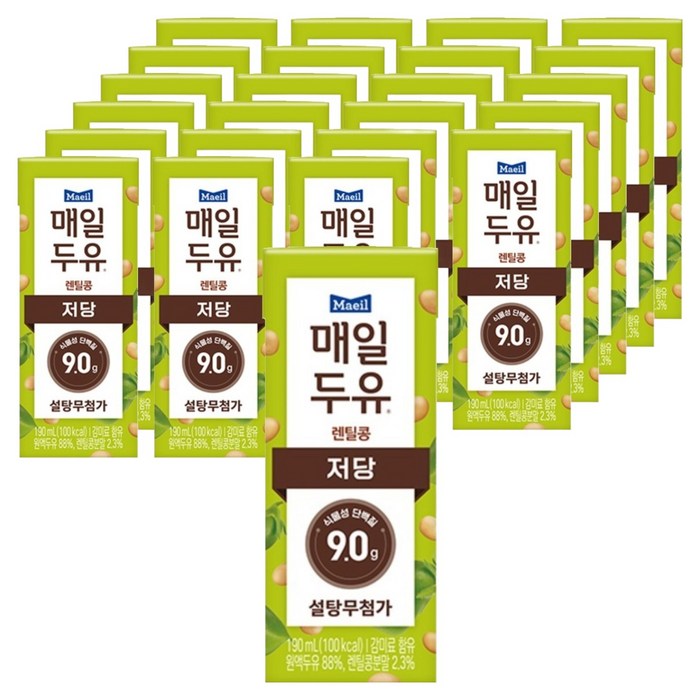 매일두유 렌틸콩 저당두유, 190ml, 24개