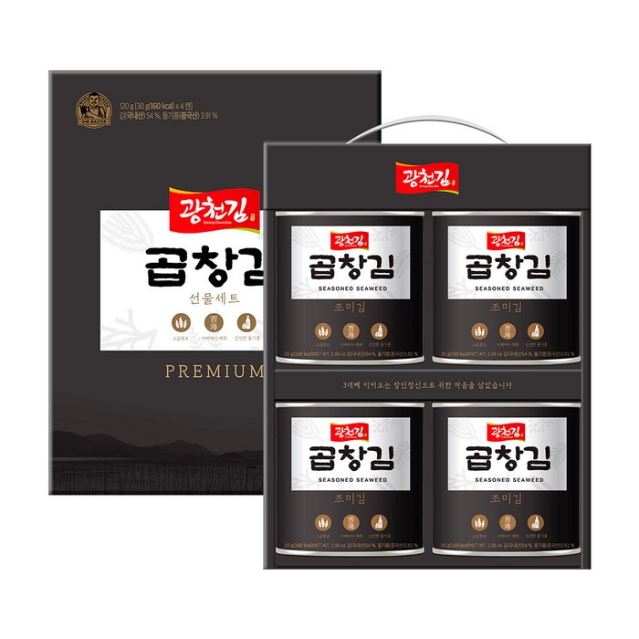 광천김 곱창캔김 30g x 4p 선물세트, 1세트