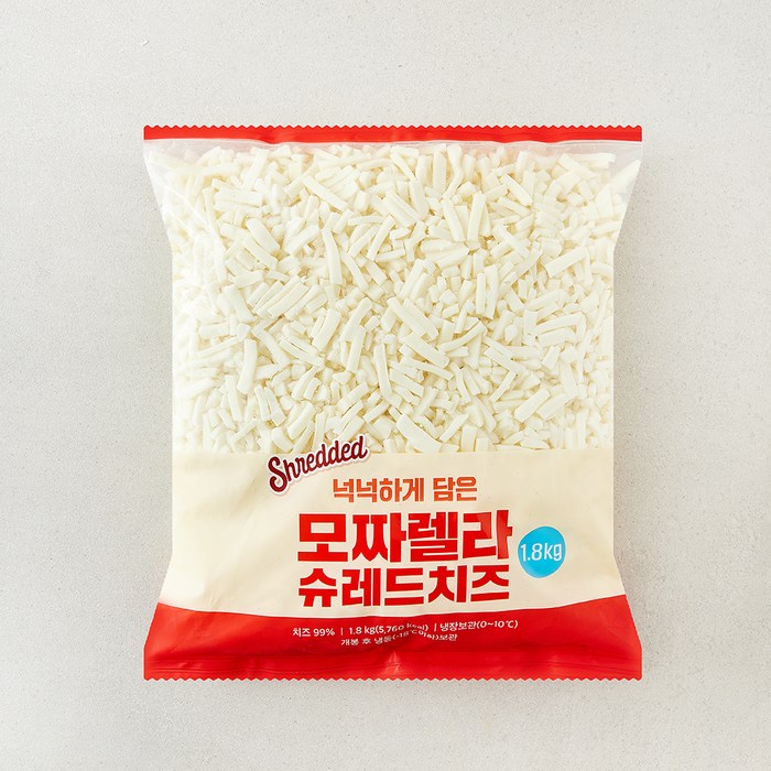 이스트밸리 넉넉하게 담은 모짜렐라 슈레드치즈, 1.8kg, 1개, 1개입