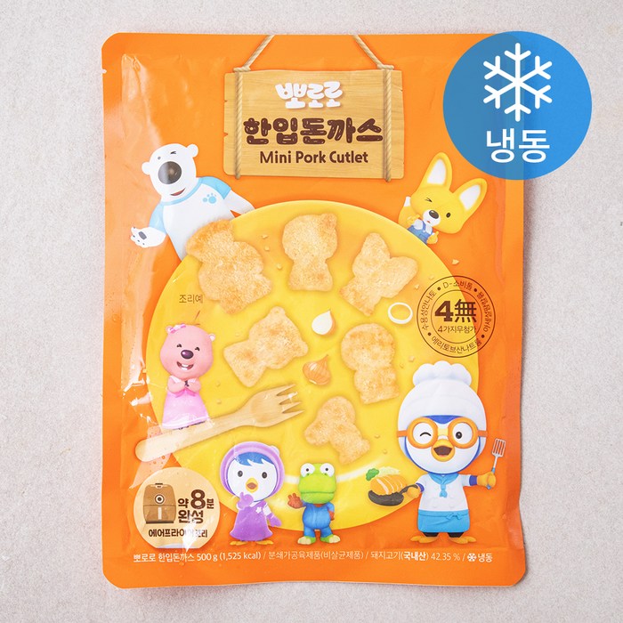 어니스트에프엔비 뽀로로 한입돈까스 (냉동), 1개, 500g