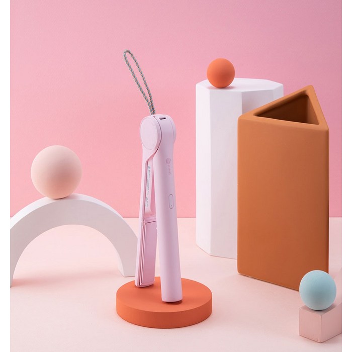 유닉스 충전용 무선 플랫 고데기, PASTELPINK 후기 분석 - 충전 포트 상세