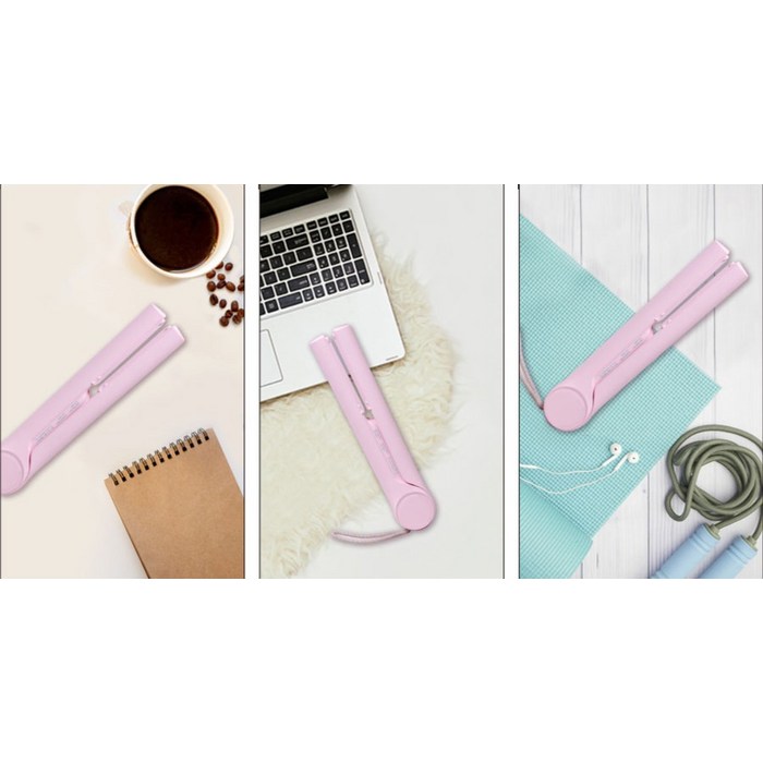 유닉스 충전용 무선 플랫 고데기, PASTELPINK 후기 분석 - 발열판 상세 컷