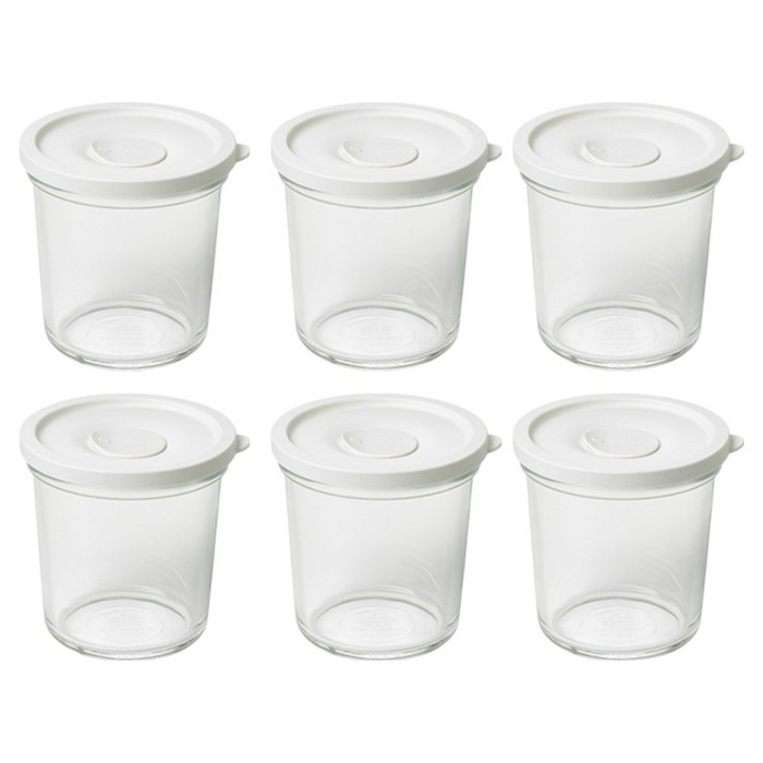 글라스락 렌지쿡 큰용량 햇밥용기 원형 690ml, 코코넛 밀크, 6개