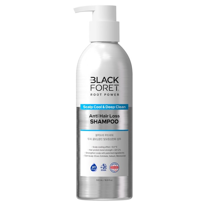 블랙포레 블렉포레 루트파워 두피 쿨 & 딥클린 탈모증상완화 샴푸, 500ml, 1개