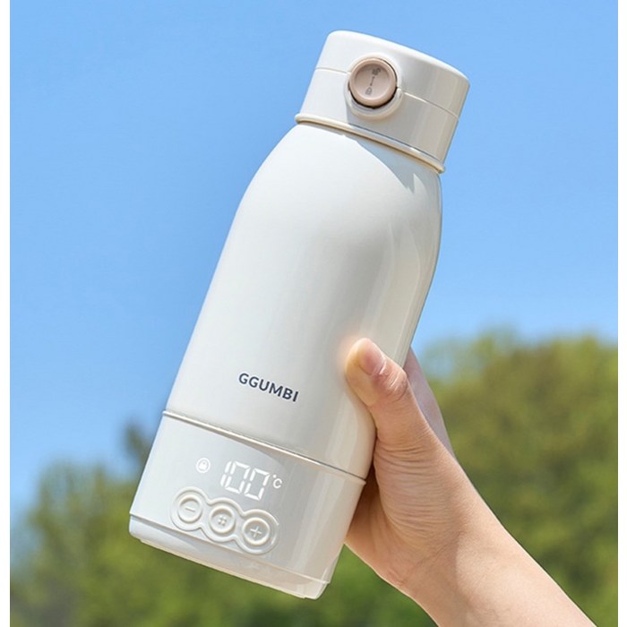꿈비 휴대용 100도 가열 무선 분유포트 500ml 후기 분석 - 야외 사용 예시