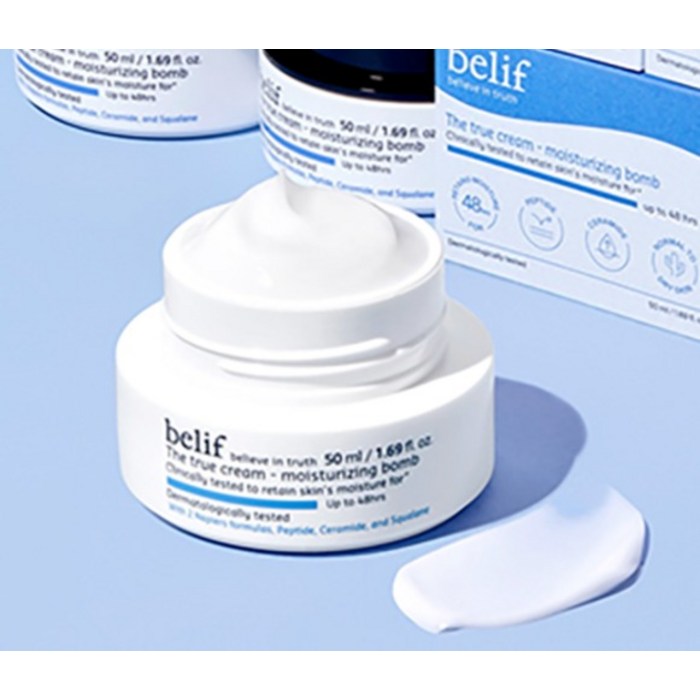 빌리프 더 트루 크림 아쿠아 밤 40ml + 모이스춰라이징 밤 40ml 듀오 기획 세트 후기 분석 - 패키지 뒷면 상세 설명