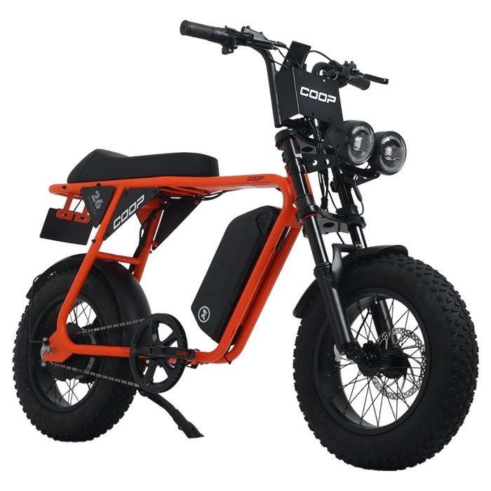 에이유테크 엑스트랙 몬스터 쿱 팻바이크 자토바이 48V 10Ah 고객직접설치, 스틸, 오렌지 - 자토바이