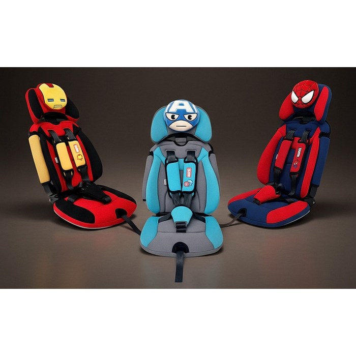 카이프 주니어용 마블 프리미엄 휴대용 카시트 일체형 ISOFIX, 스파이더맨 후기 분석 - 측면 상세 디테일