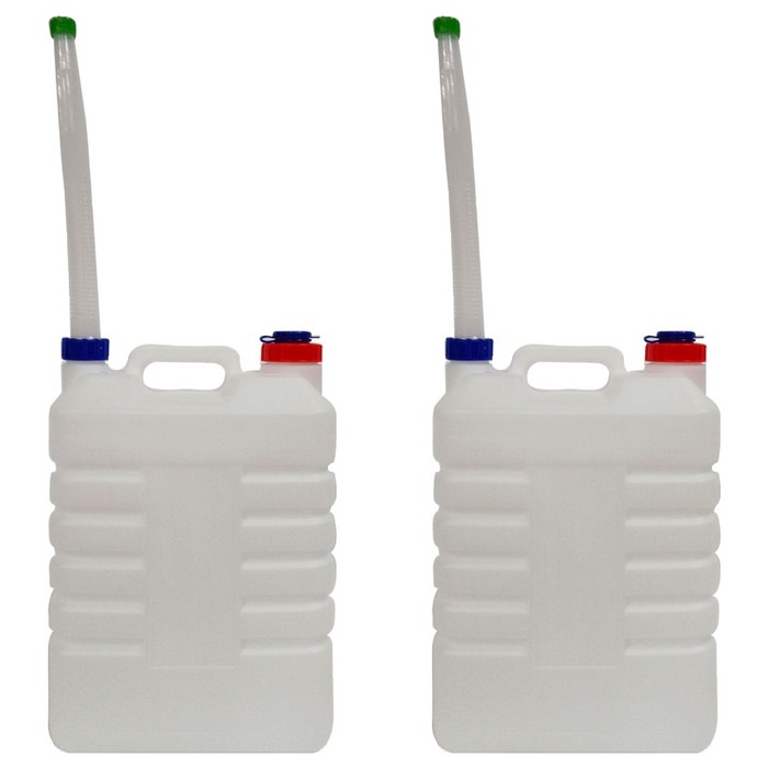 대경 HM 자바라호스캡 말통석유용기 흰색 5호, 2개, 20L - 석유통