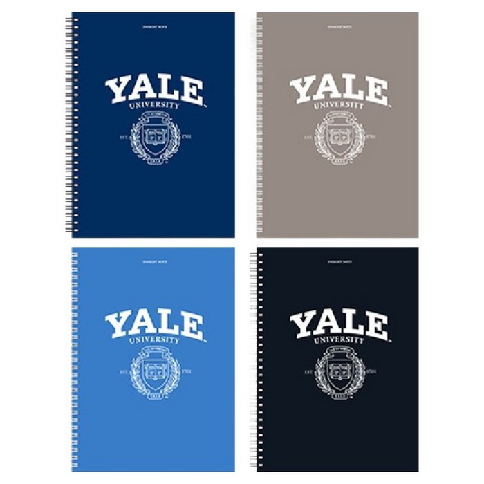 YALE 예일 인사이트 국내 제조 스프링 노트 4종 세트, 블루, 블랙, 그레이, 네이비블루, 1세트