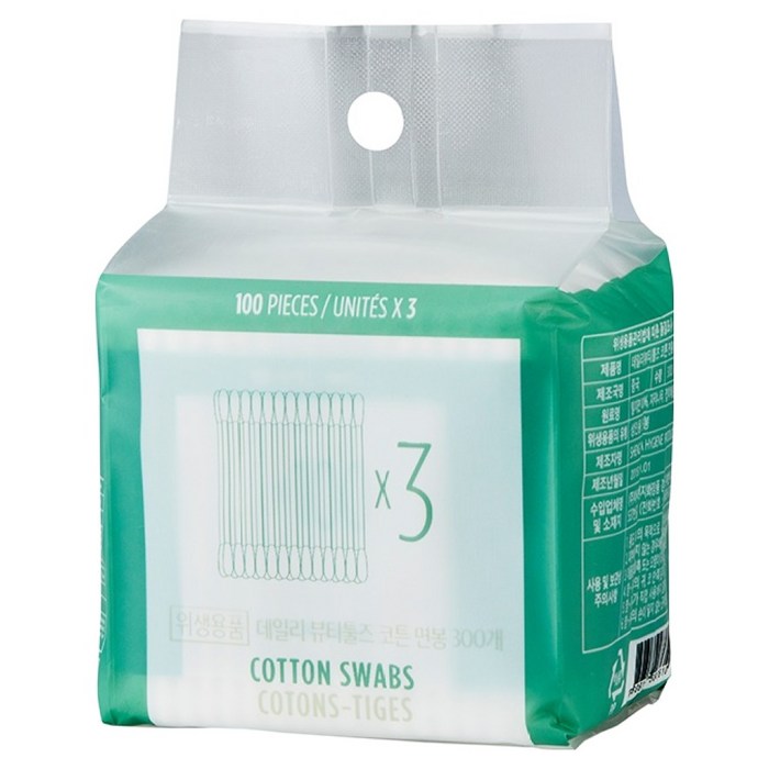 The Face Shop Daily Beauty Tools Cotton Swab, 300개입, 1 Piece