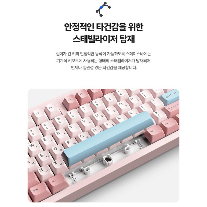 AULA 독거미 한글 저소음 펀키스 멤브레인 유무선 키보드 후기 분석 - 키캡 디자인 근접샷