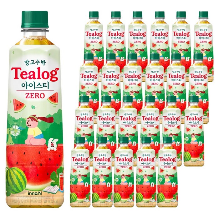 티로그 제로 망고수박 아이스티, 24개, 500ml