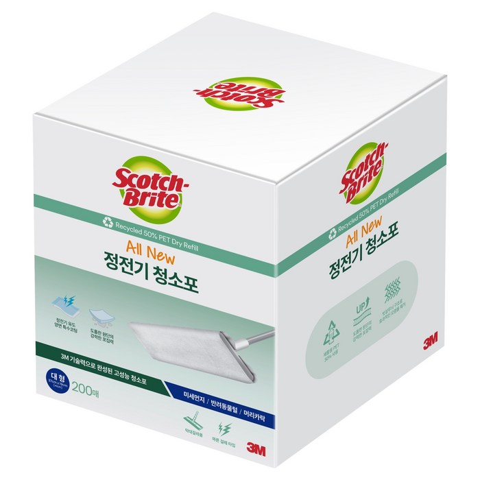 스카치브라이트 올인원 정전기 청소포 200매, 1개