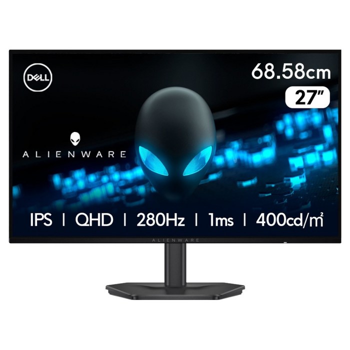 델 QHD 에일리언웨어 27 280Hz 1ms 피벗 게이밍 모니터, 68.58cm, AW2726DL