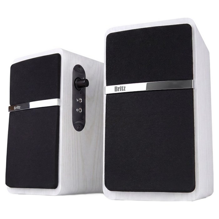 브리츠 우드 USB 데스크 2.0채널 PC 스피커, 화이트, BZ-N1